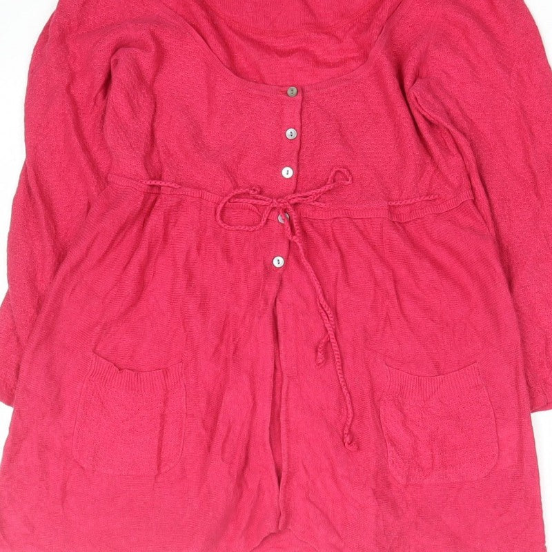Jane Norman Women's Pink Size 10 Long Sleeve Button Knit Cardigan