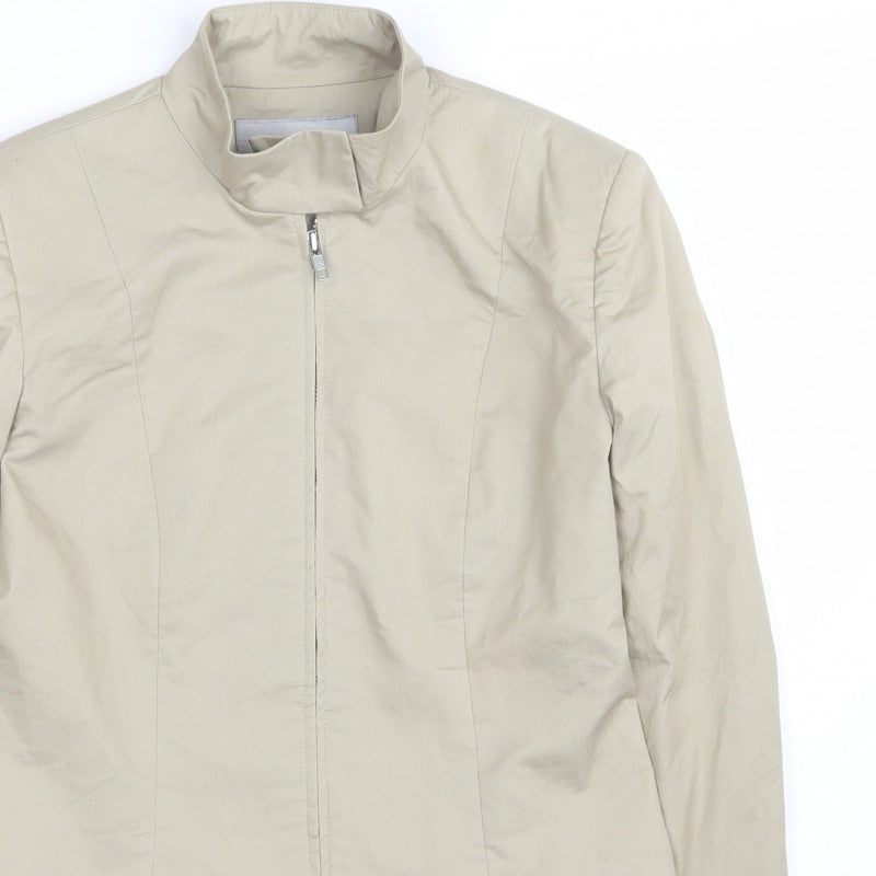 Warehouse Women’s Beige UK 12 Basic Zip Jacket Lined