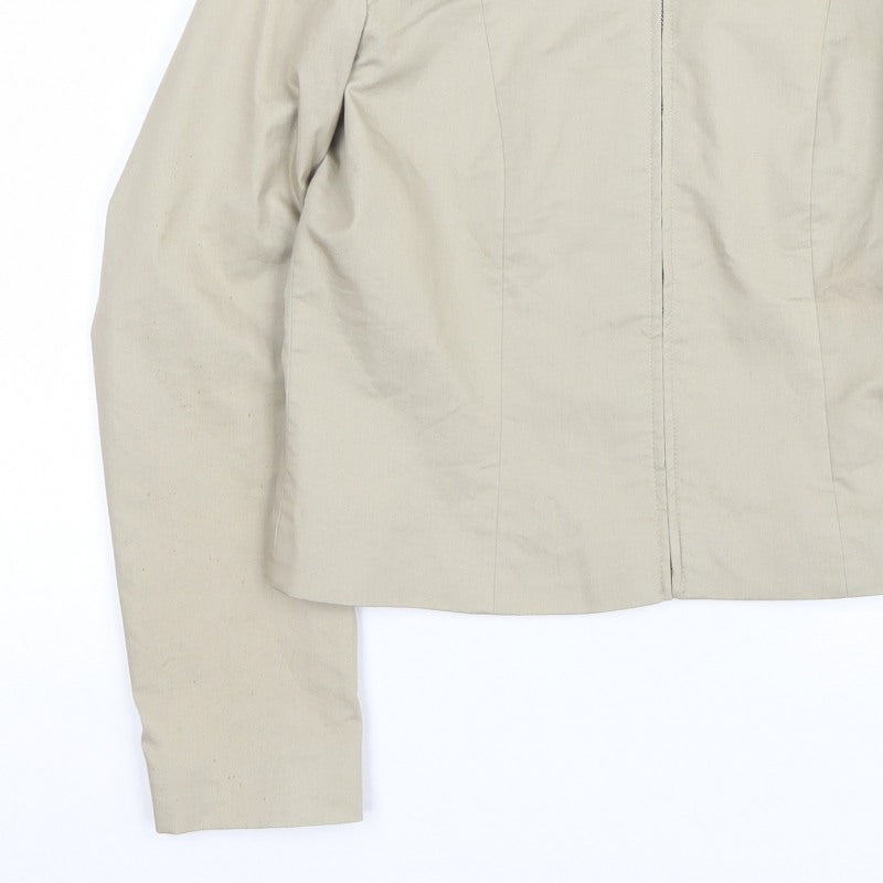 Warehouse Women’s Beige UK 12 Basic Zip Jacket Lined