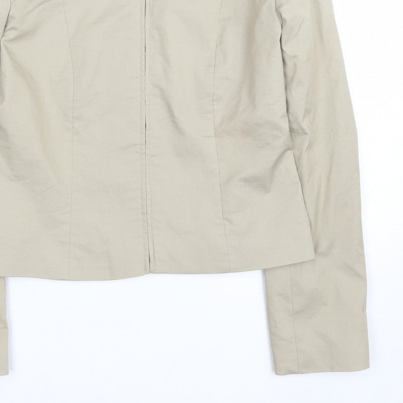 Warehouse Women’s Beige UK 12 Basic Zip Jacket Lined