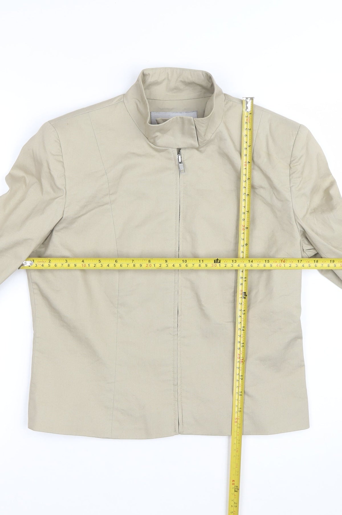 Warehouse Women’s Beige UK 12 Basic Zip Jacket Lined
