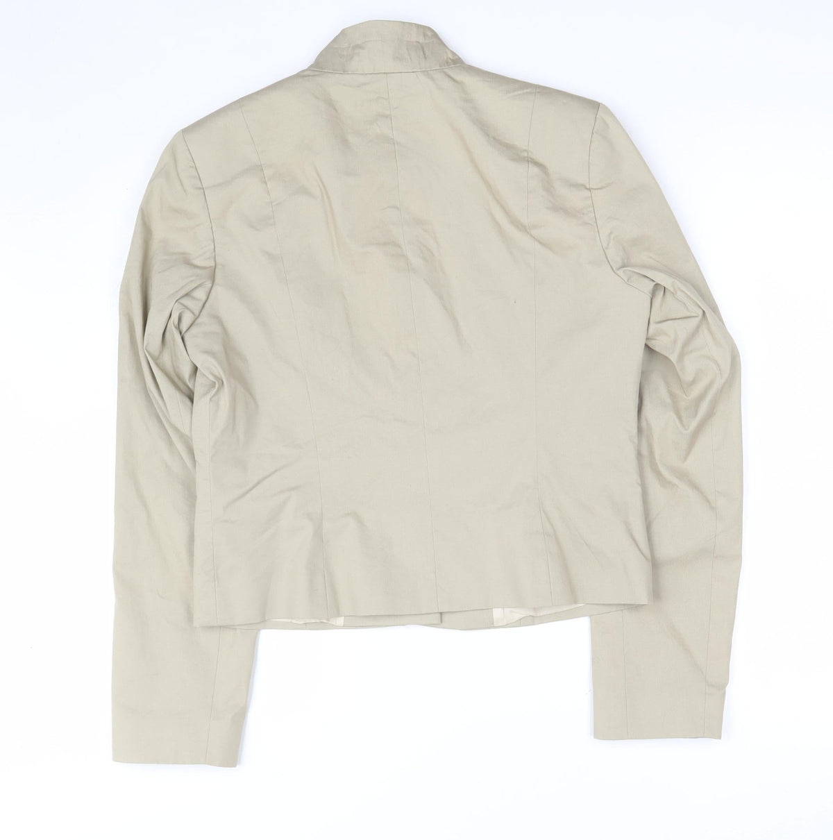 Warehouse Women’s Beige UK 12 Basic Zip Jacket Lined