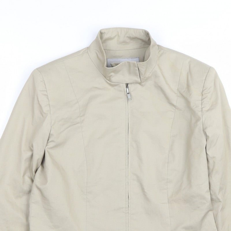 Warehouse Women’s Beige UK 12 Basic Zip Jacket Lined