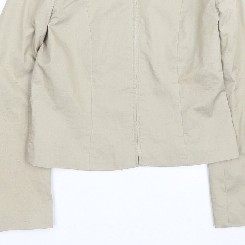 Warehouse Women’s Beige UK 12 Basic Zip Jacket Lined