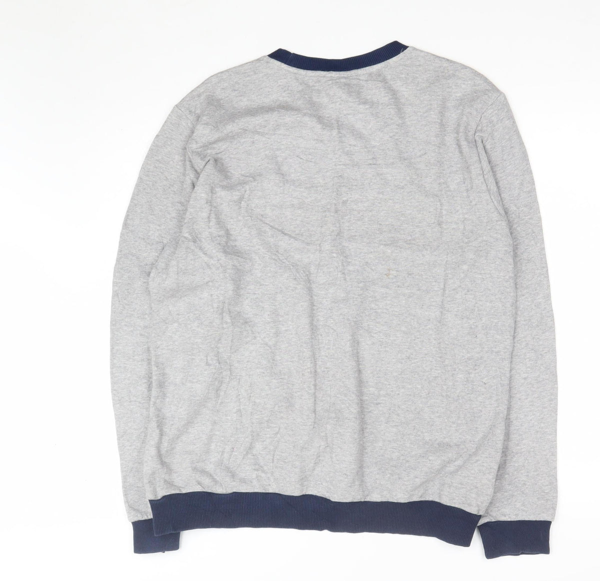 adidas Boys Grey Navy Logo Colourblock Sweatshirt 15-16 Years Pullover