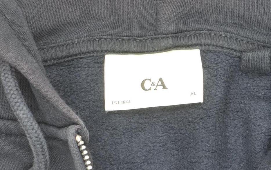 C&A Men’s Navy Blue XL Full Zip Hooded Fleece Sweatshirt