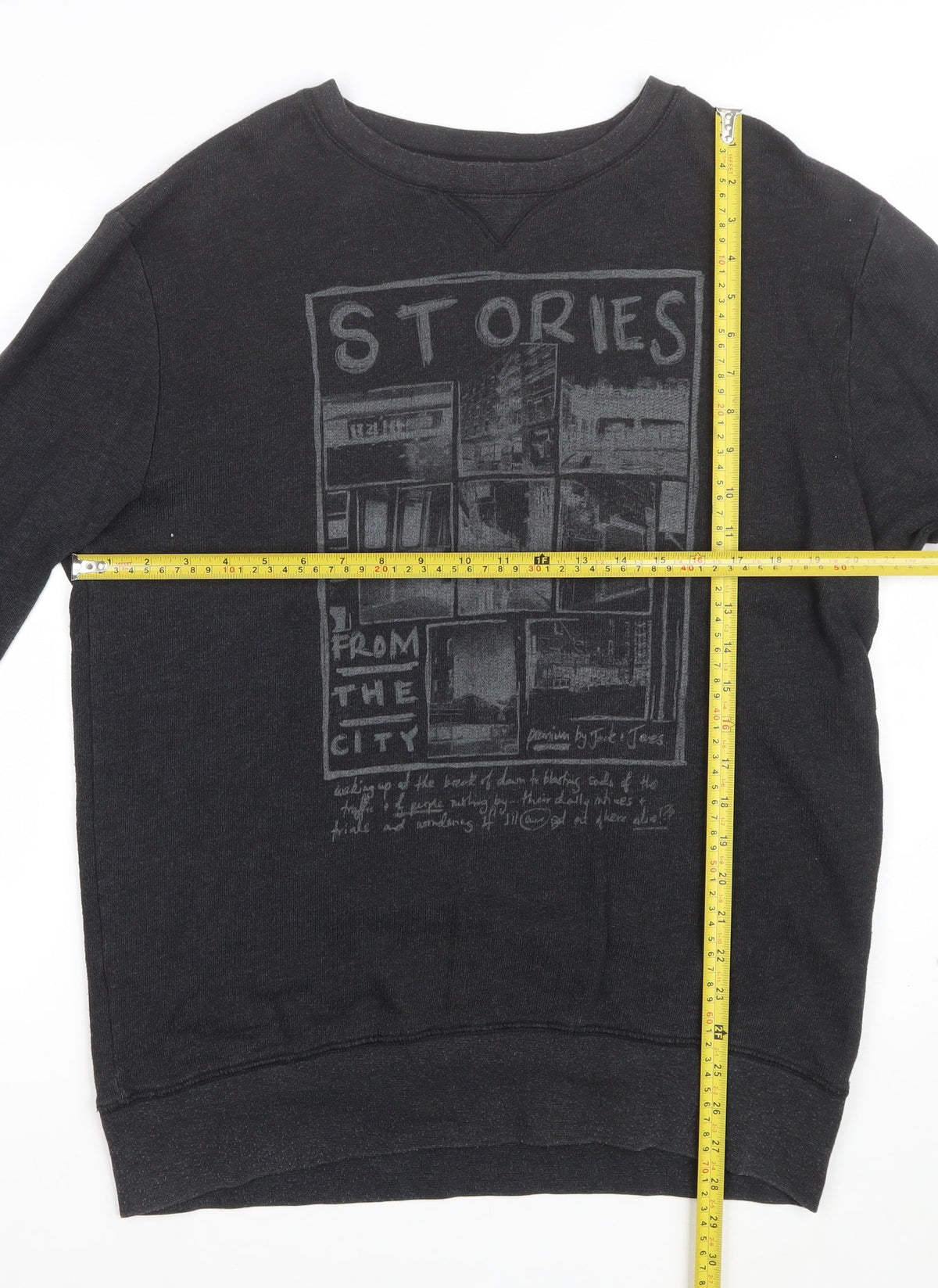Jack & Jones Premium Men’s Black XL Pullover Graphic City Sweatshirt