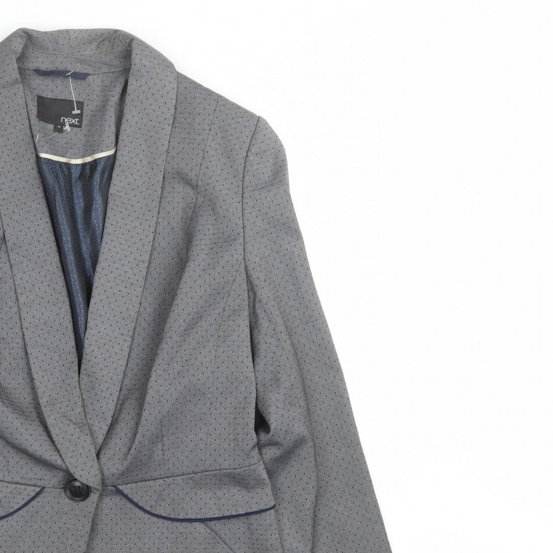 Next Women Grey UK 14 Tailored Shawl Lapel Lined Blazer Jacket