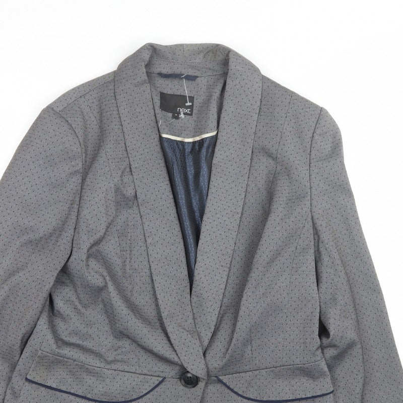 Next Women Grey UK 14 Tailored Shawl Lapel Lined Blazer Jacket