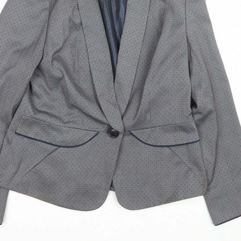 Next Women Grey UK 14 Tailored Shawl Lapel Lined Blazer Jacket