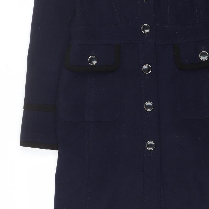 Ruby and Ed Women’s Navy UK 12 Long Button Coat Collared Pockets