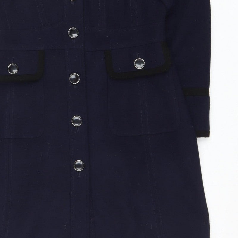 Ruby and Ed Women’s Navy UK 12 Long Button Coat Collared Pockets