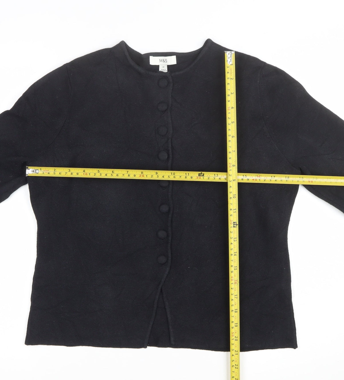 Marks and Spencer Women’s Black M Button Knit Cardigan Crew Neck