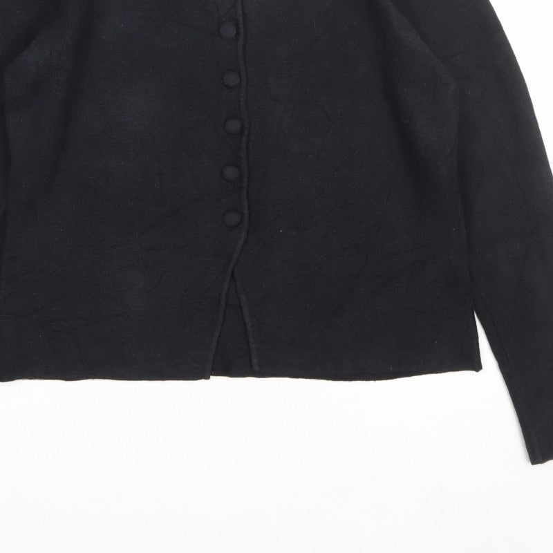 Marks and Spencer Women’s Black M Button Knit Cardigan Crew Neck