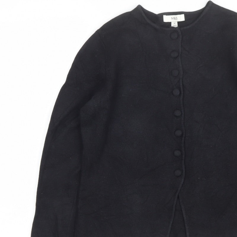 Marks and Spencer Women’s Black M Button Knit Cardigan Crew Neck