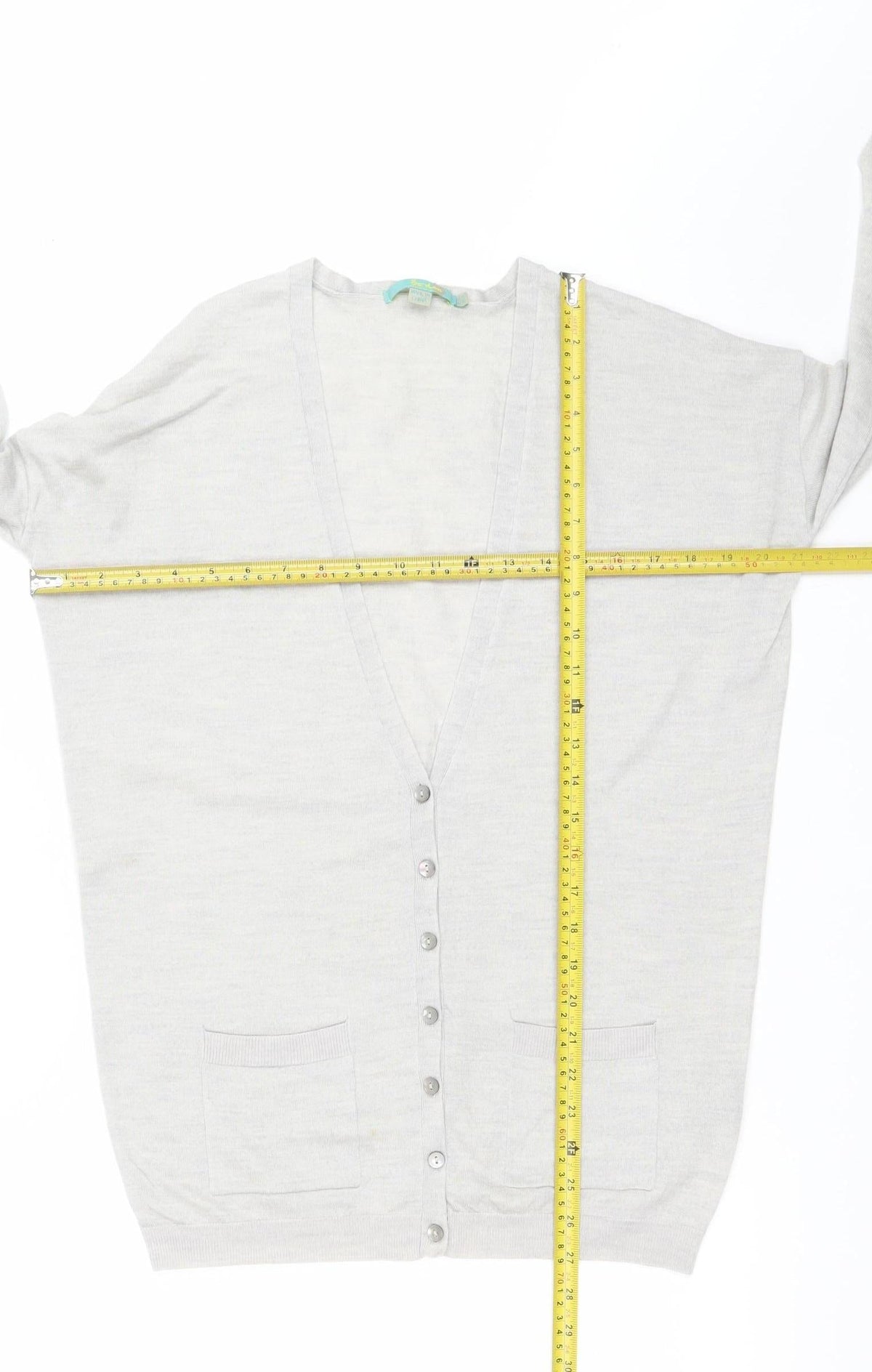 Boden Women Grey Size 12 V-Neck Button Pocket Cardigan