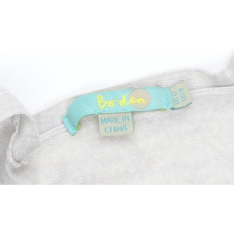 Boden Women Grey Size 12 V-Neck Button Pocket Cardigan