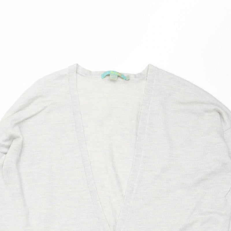 Boden Women Grey Size 12 V-Neck Button Pocket Cardigan