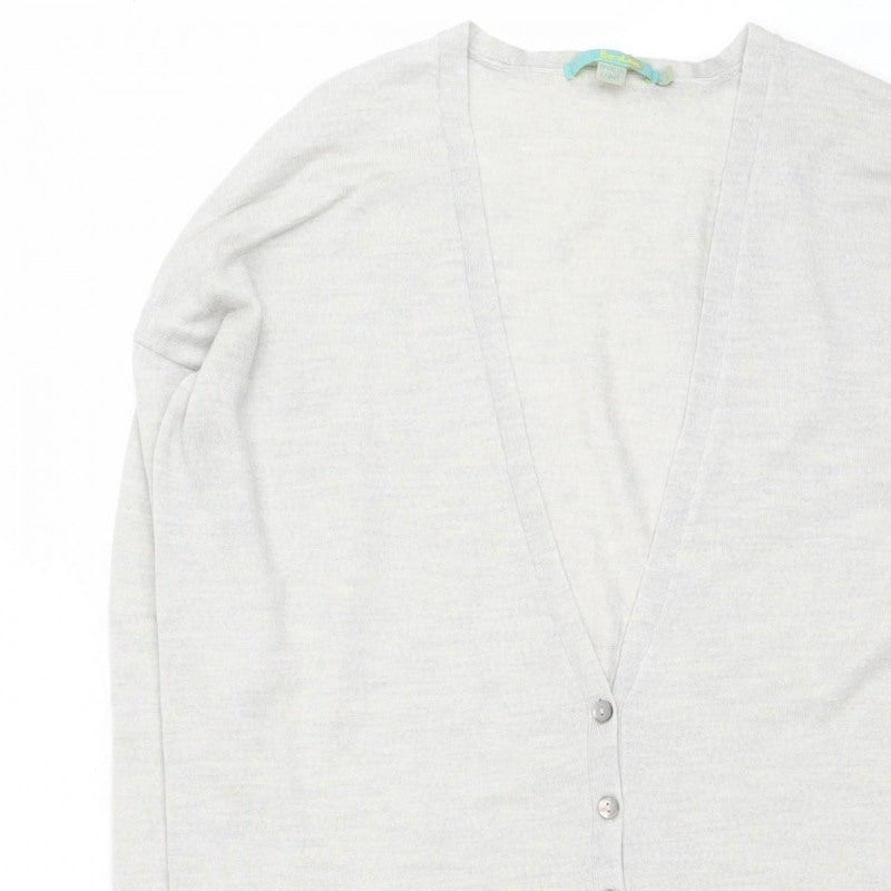 Boden Women Grey Size 12 V-Neck Button Pocket Cardigan