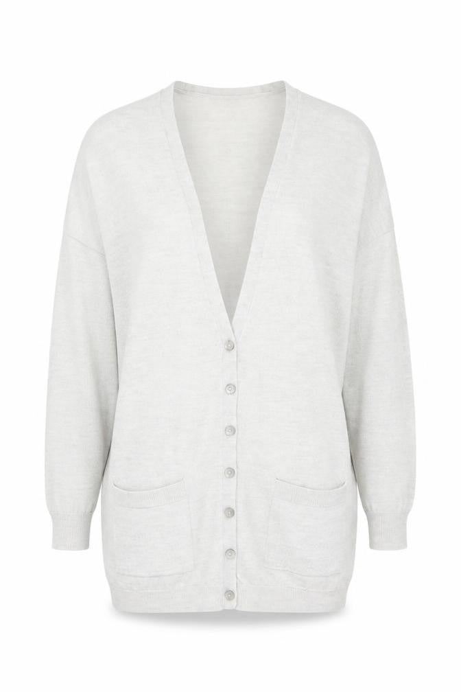 Boden Women Grey Size 12 V-Neck Button Pocket Cardigan