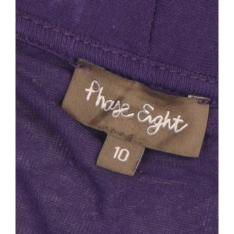 Three Eight Women’s Purple Size 10 Open Drape Long Cardigan