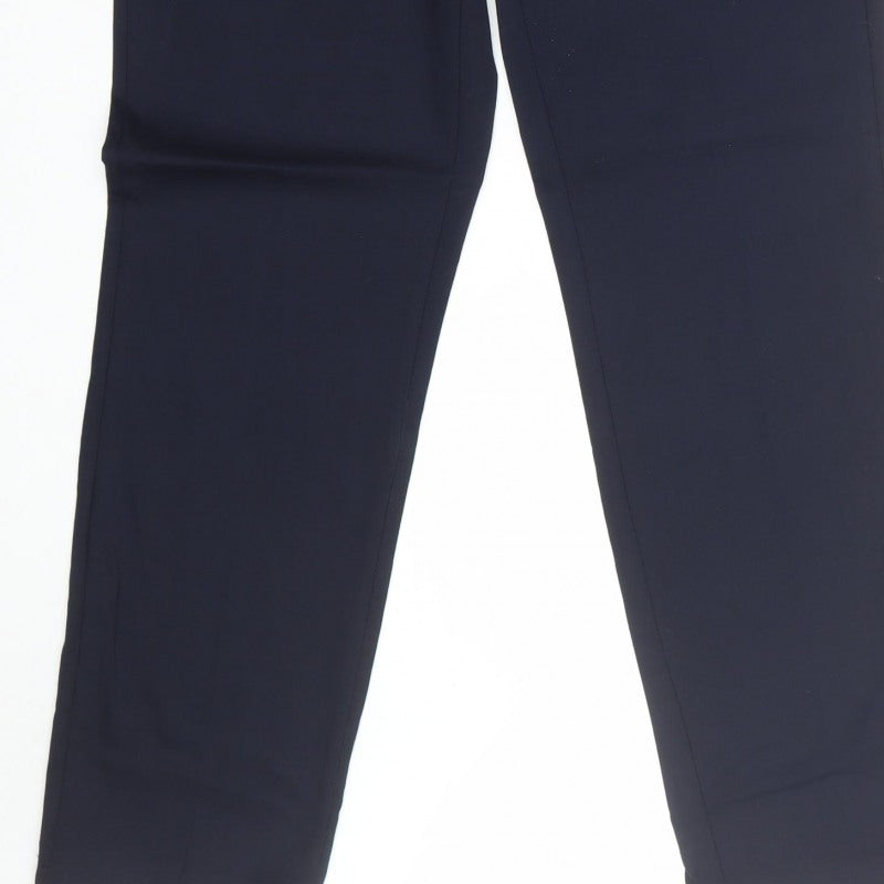 Marks & Spencer Men’s Navy 32L Regular Fit Wool Blend Dress Trousers