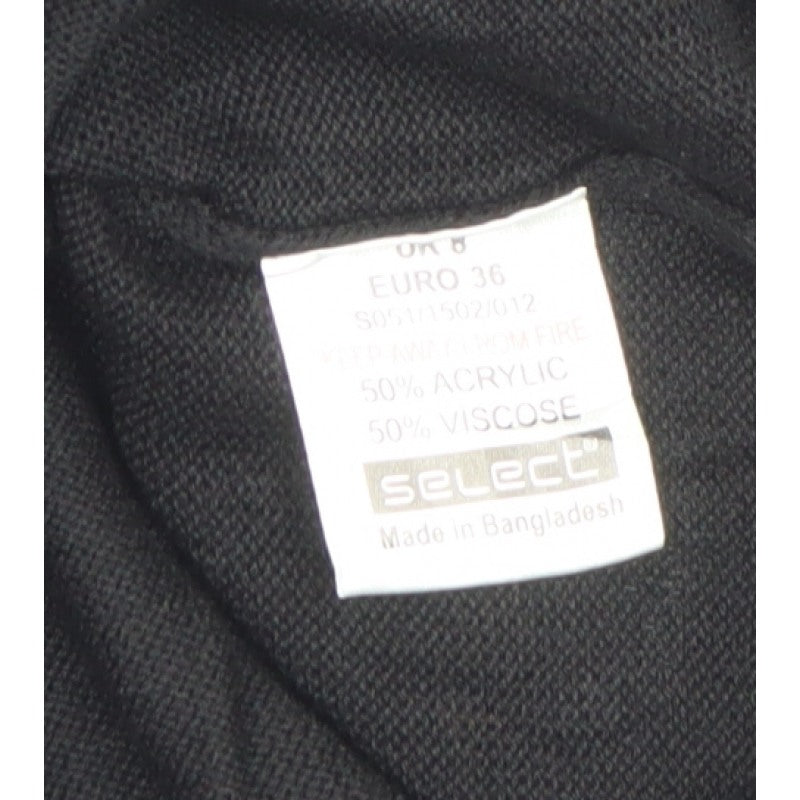 Select Women Black UK 8 Studded Raglan Knit Jumper