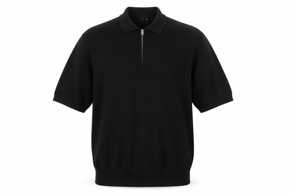 Autograph Men's Black L Merino Wool 1/4 Zip Pullover Jumper