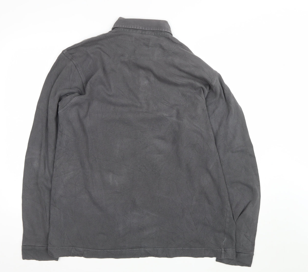 Hawkshead Men’s Grey M Long Sleeve Cotton Collared Polo Shirt