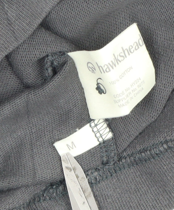 Hawkshead Men’s Grey M Long Sleeve Cotton Collared Polo Shirt