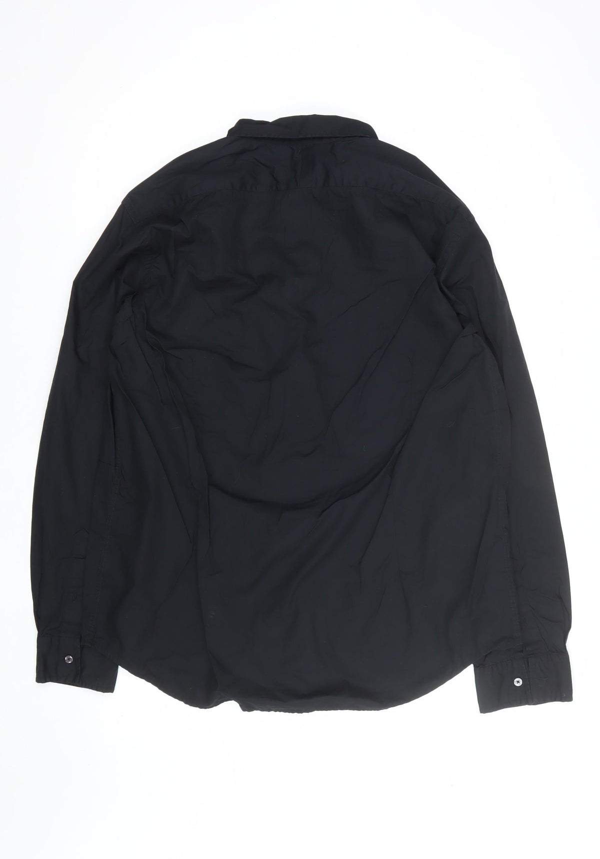 Jeff & Co Men’s Black M Long Sleeve Pleated Front Button-Up Shirt