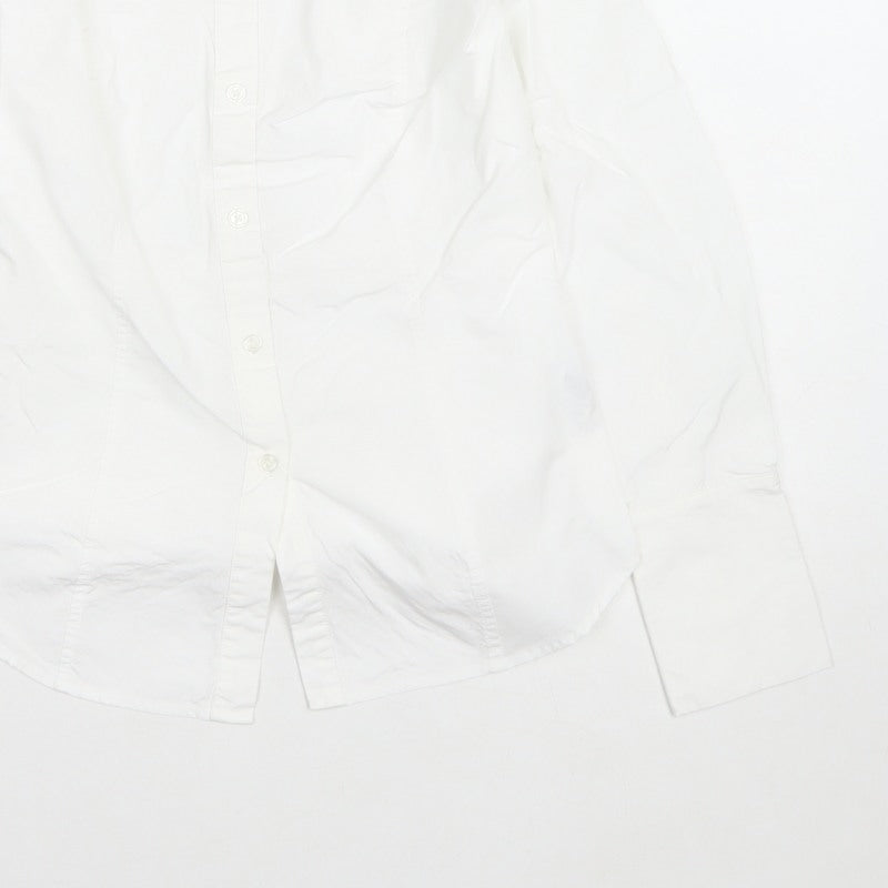 Marks and Spencer Women White Size 8 Collared Buckle Back Shirt