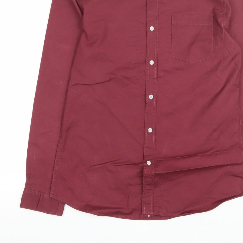 Topman Men’s Red L Long Sleeve Button-Down Casual Shirt