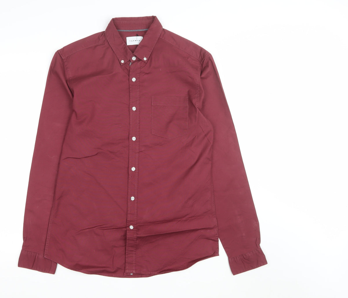 Topman Men’s Red L Long Sleeve Button-Down Casual Shirt