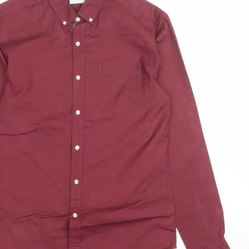 Topman Men’s Red L Long Sleeve Button-Down Casual Shirt