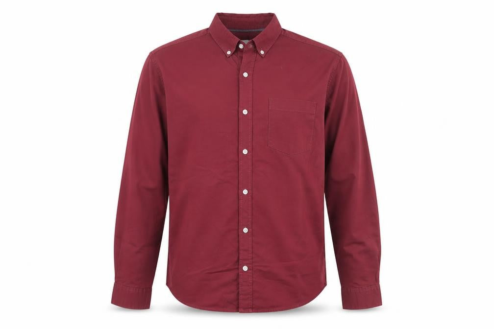 Topman Men’s Red L Long Sleeve Button-Down Casual Shirt