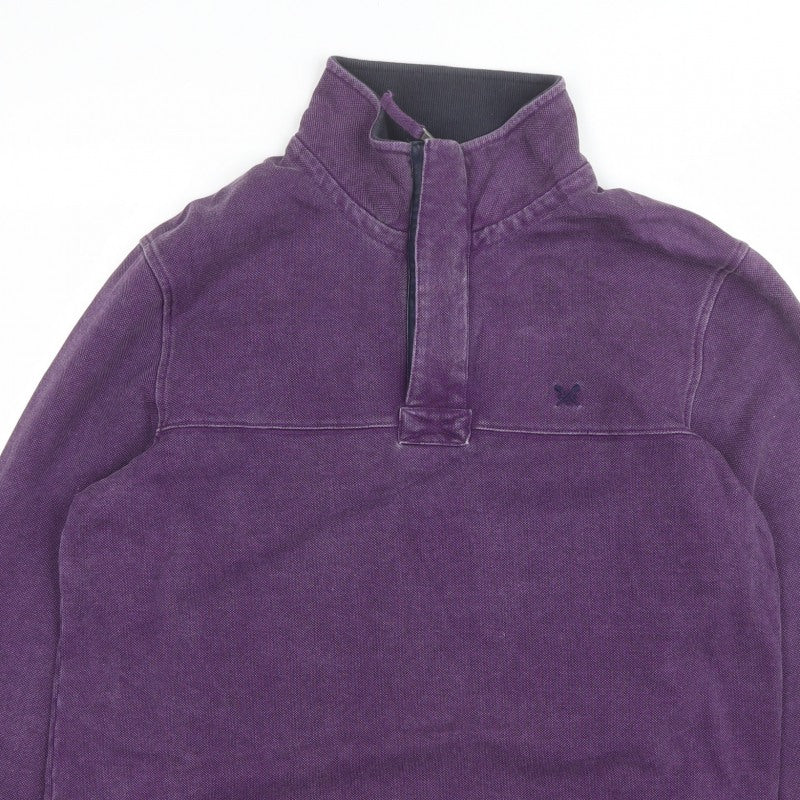 Crew Clothing Company Men’s Purple L 1/4 Zip Pullover Sweatshirt