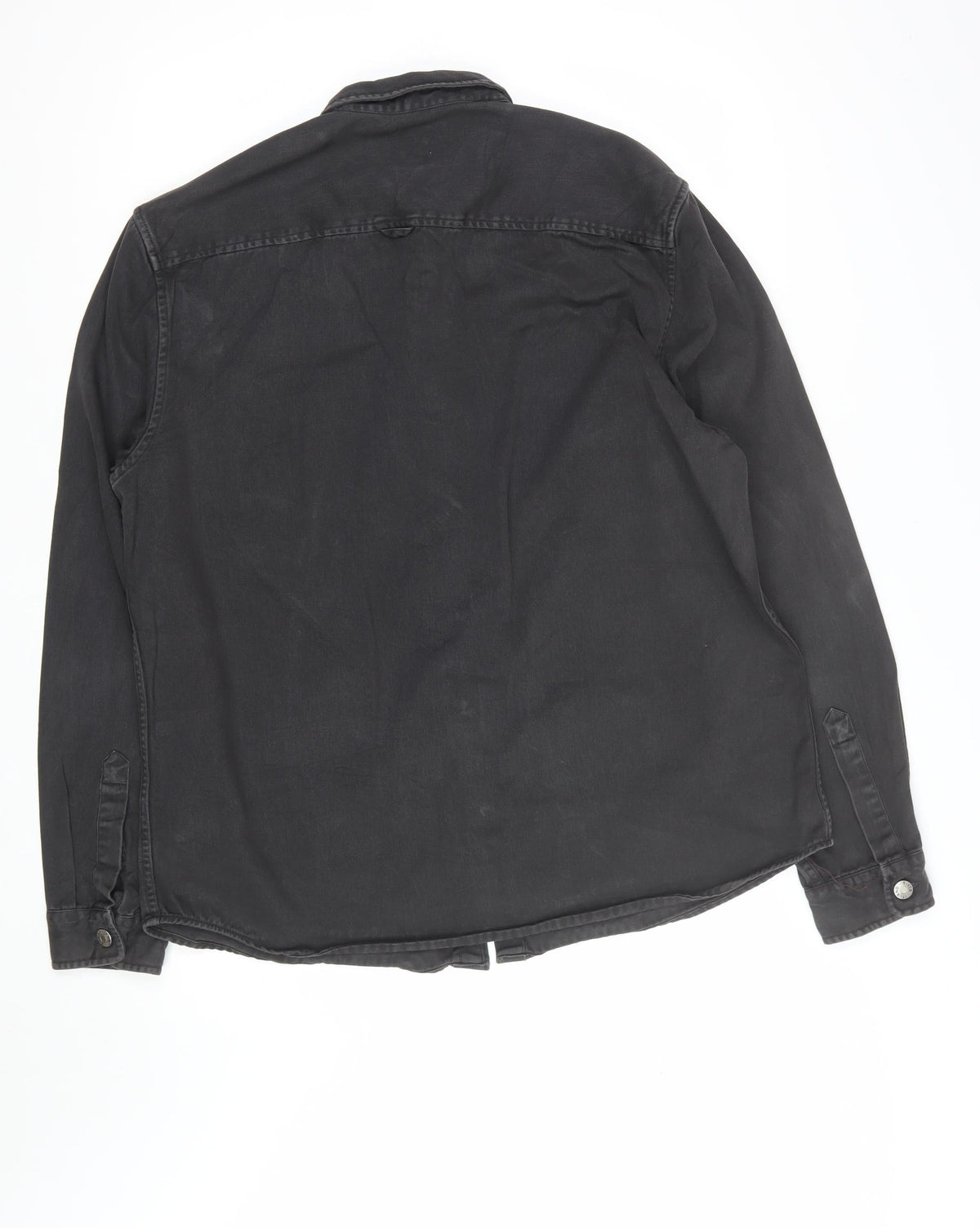 River Island Men’s Black L Denim Button-Up Long Sleeve Shirt