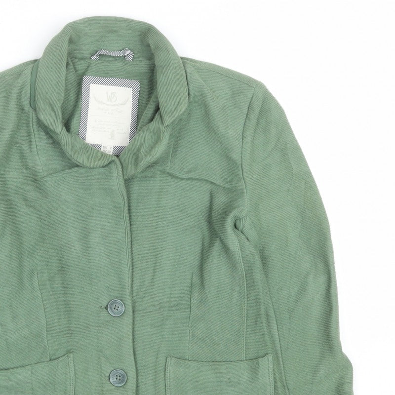 WB Women’s Green UK 8 Corduroy Button Front Collared Jacket