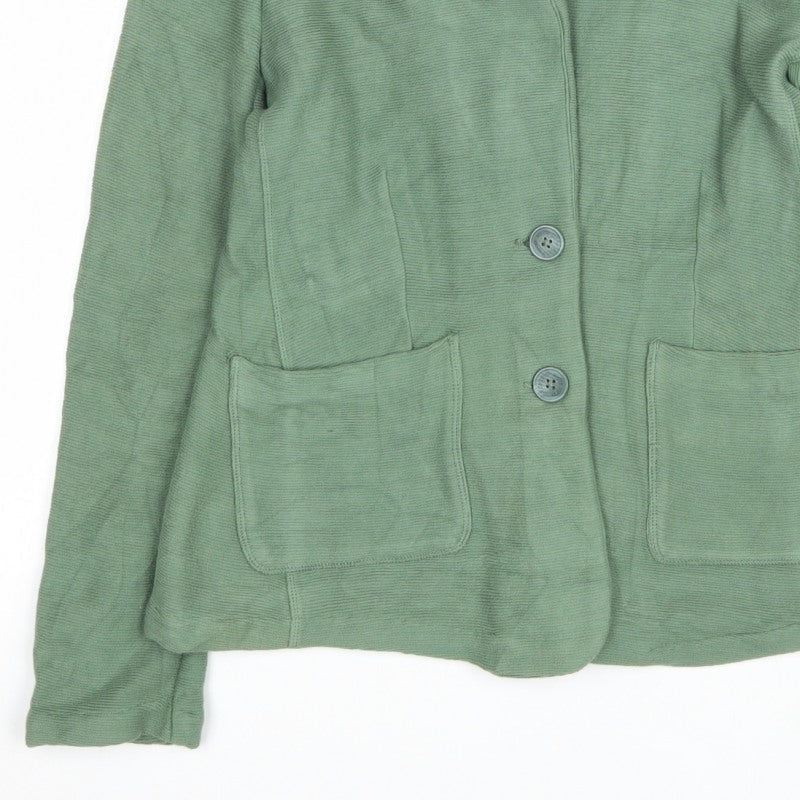 WB Women’s Green UK 8 Corduroy Button Front Collared Jacket