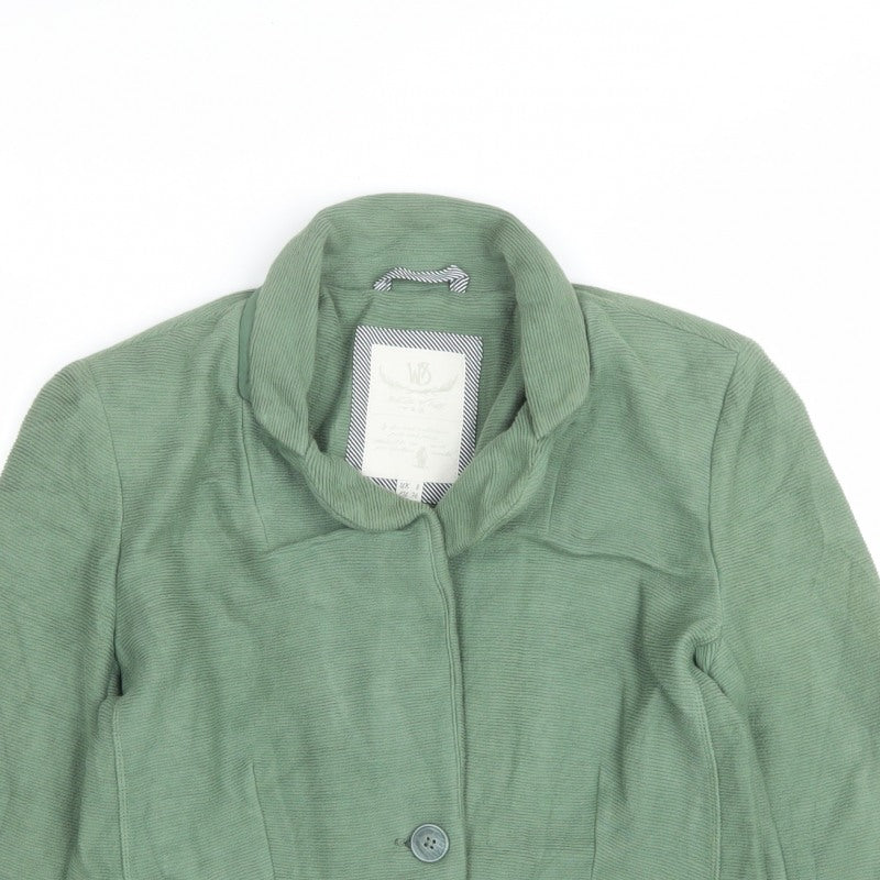 WB Women’s Green UK 8 Corduroy Button Front Collared Jacket