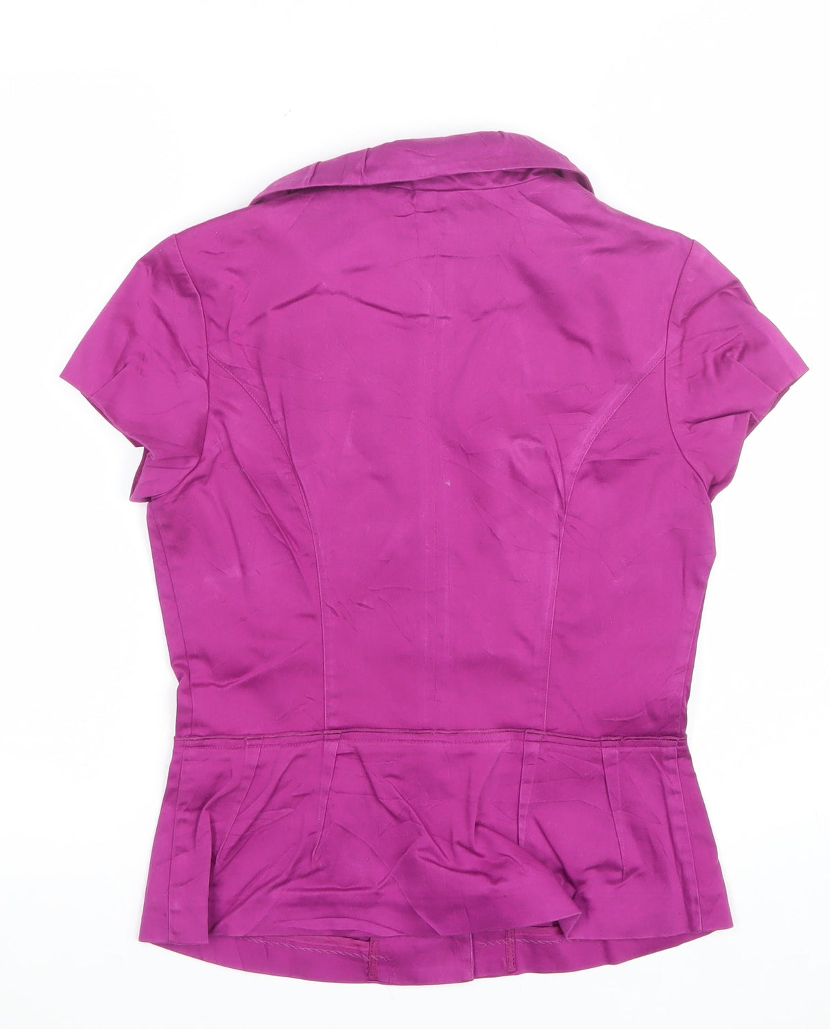 Untold Women Purple UK 10 Tailored Short Sleeve Collared Button-Up Blouse