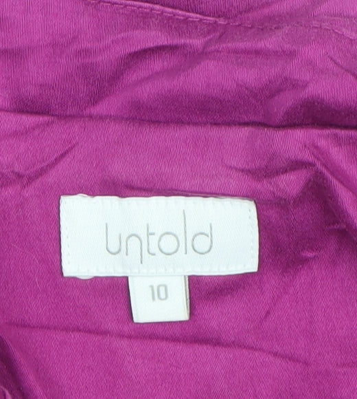 Untold Women Purple UK 10 Tailored Short Sleeve Collared Button-Up Blouse