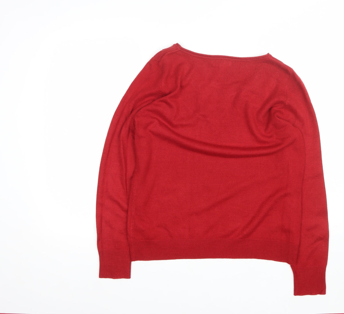 Per Una Women’s Red Sequin Scoop Neck Knit Jumper Size 14
