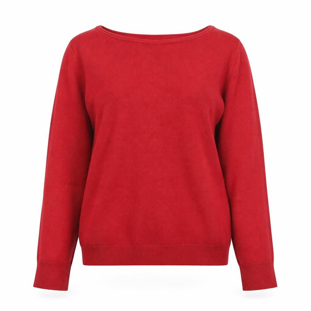 Per Una Women’s Red Sequin Scoop Neck Knit Jumper Size 14