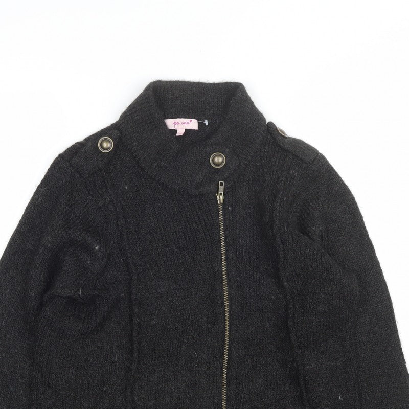 Per Una M&S Women’s Black Size 16 Full Zip High Neck Knit Jumper