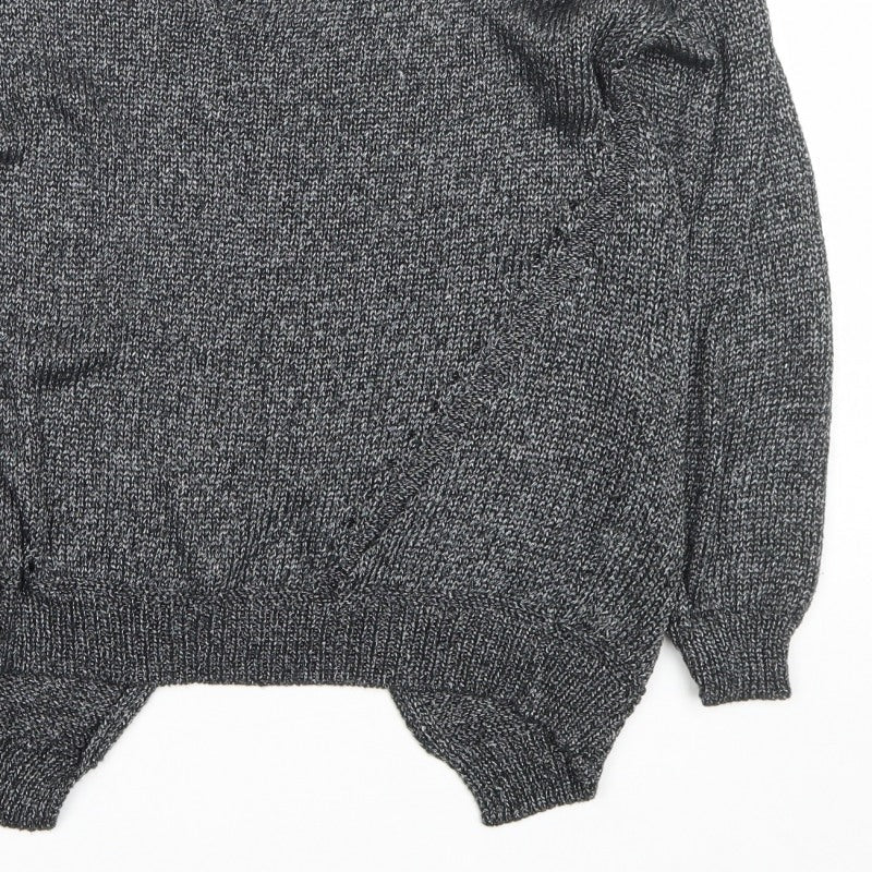 River Island Women Grey Marl Open Knit Cardigan Size 12