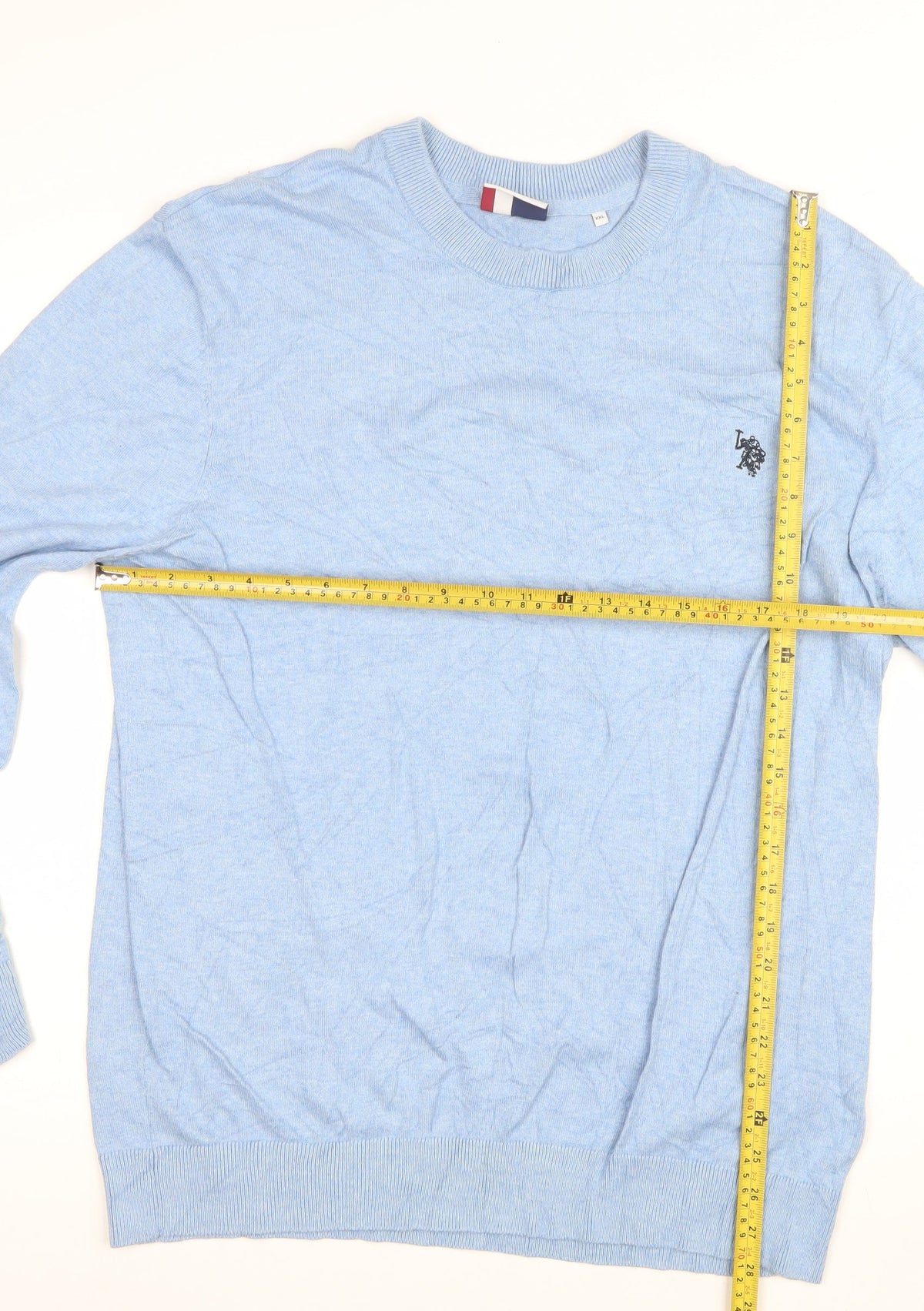 U.S. Polo Assn. Men’s Blue 2XL Crew Neck Logo Pullover Jumper