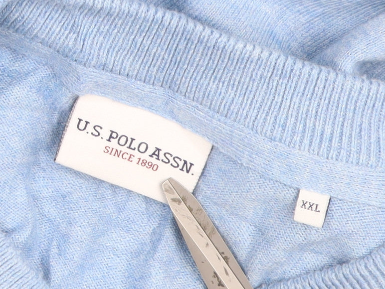 U.S. Polo Assn. Men’s Blue 2XL Crew Neck Logo Pullover Jumper