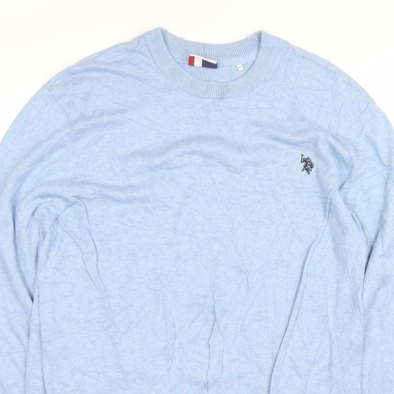 U.S. Polo Assn. Men’s Blue 2XL Crew Neck Logo Pullover Jumper